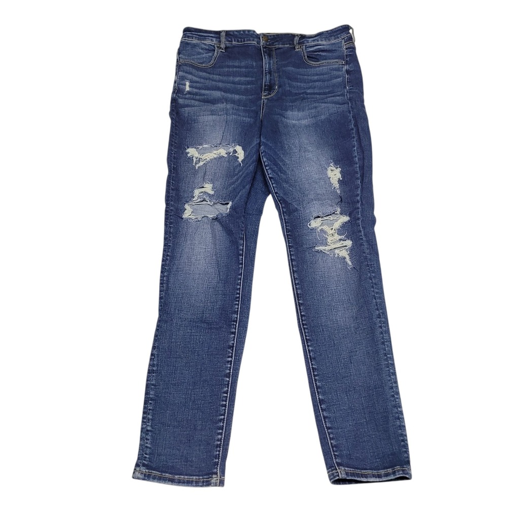 American Eagle Super Stretch Distressed Ripped Skinny‎ Jeans Women Size 16 Reg